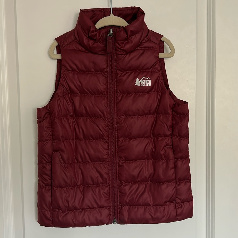 REI Co-op Maroon Red Down Vest XXS (Size 4-5) Runs large